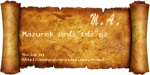 Mazurek Arétász névjegykártya